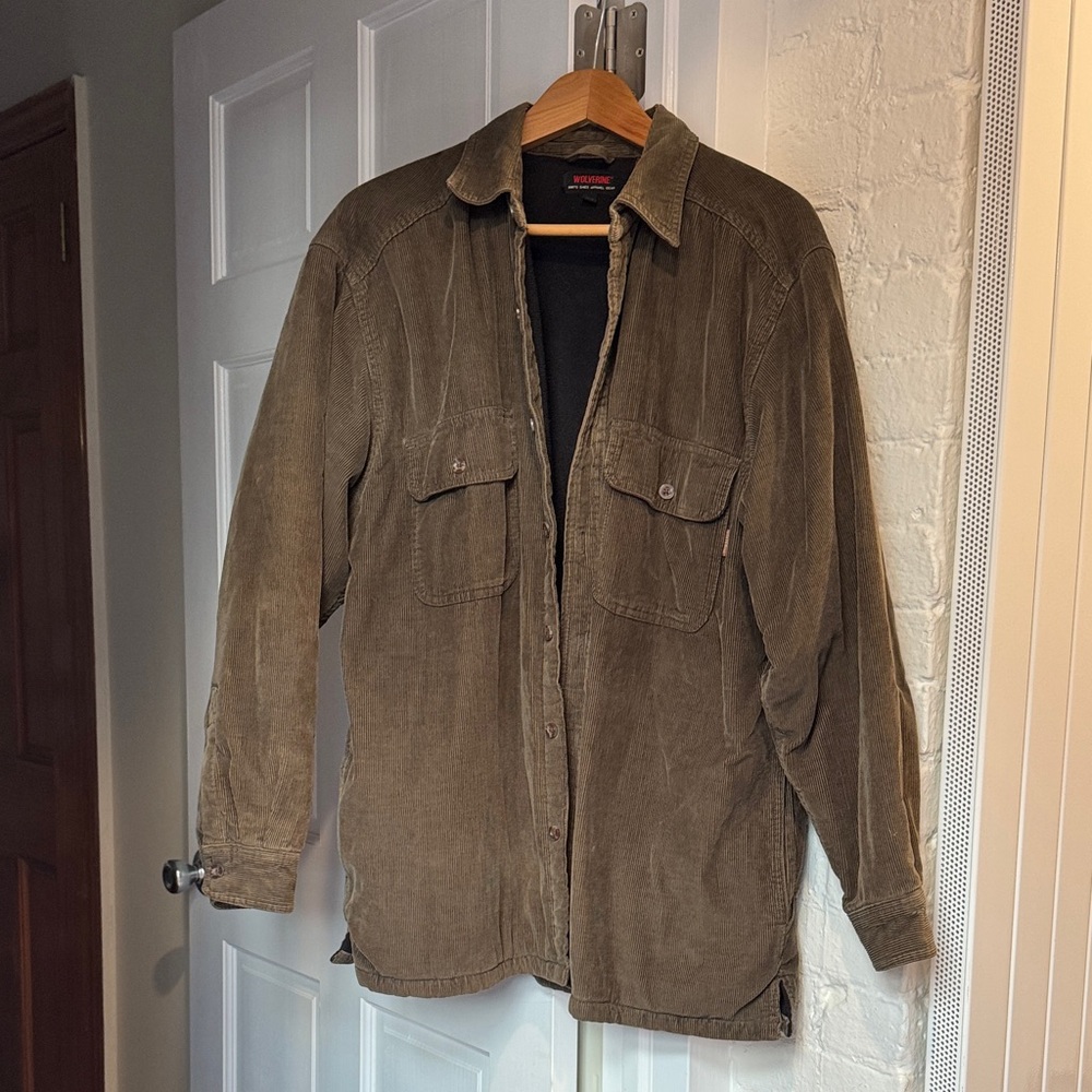 Wolverine Men's Green Corduroy Fleece Jacket